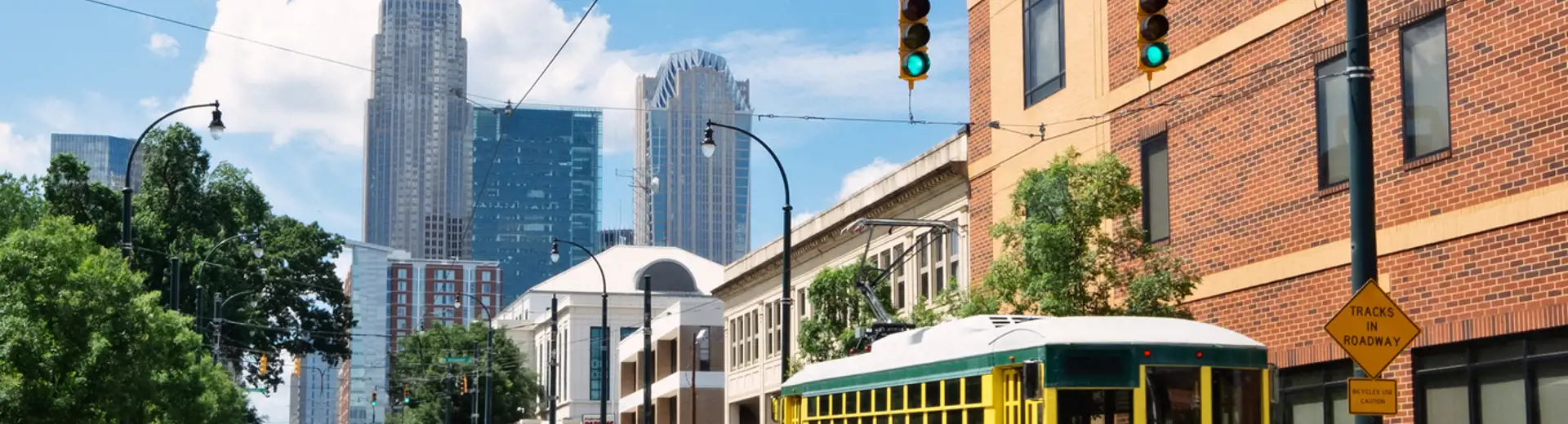 trolley in downtown charlotte north carolina