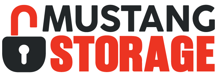 Mustang Storage logo of lock and name
