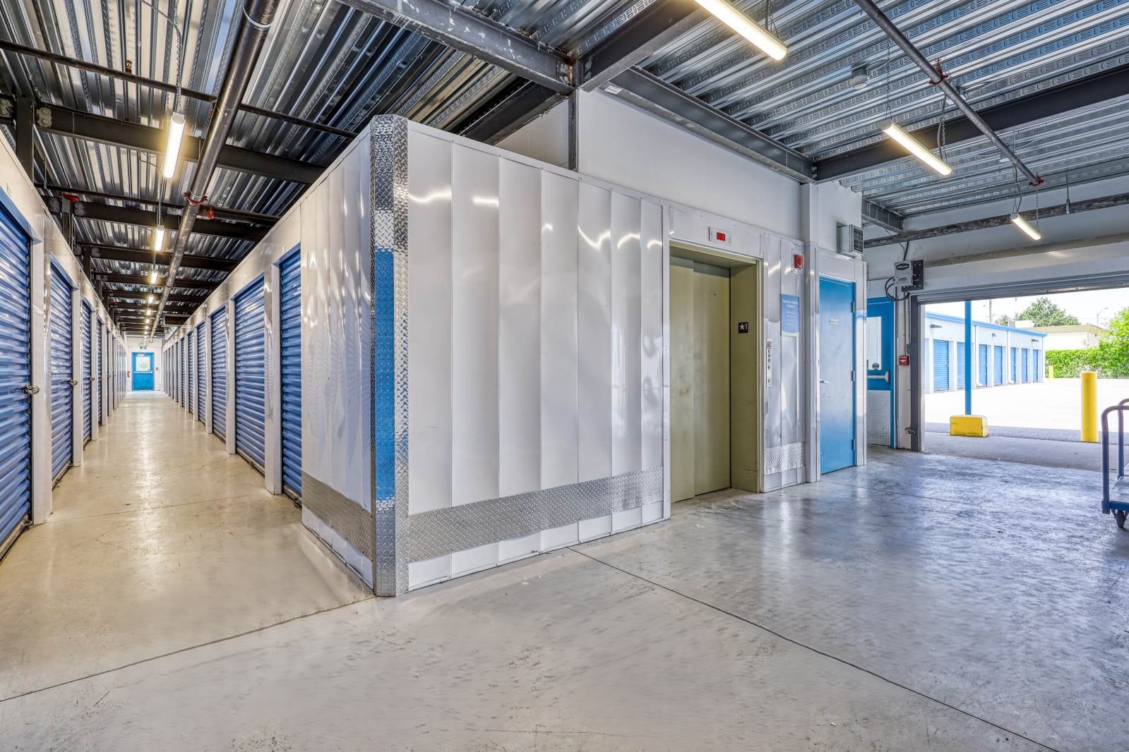 Indoor Self Storage Loading Dock Hallway at SmartStop self storage facility in Scarborough, Ontario on 515 Centennial Rd N