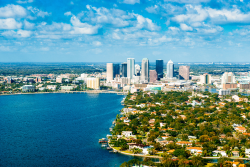 arial image of tampa , FL skyline