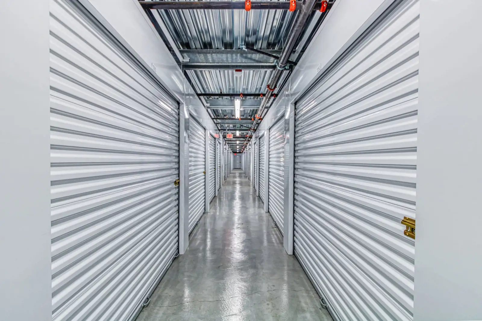 Image showing the led lighting and storage units inside of a SmartStop location