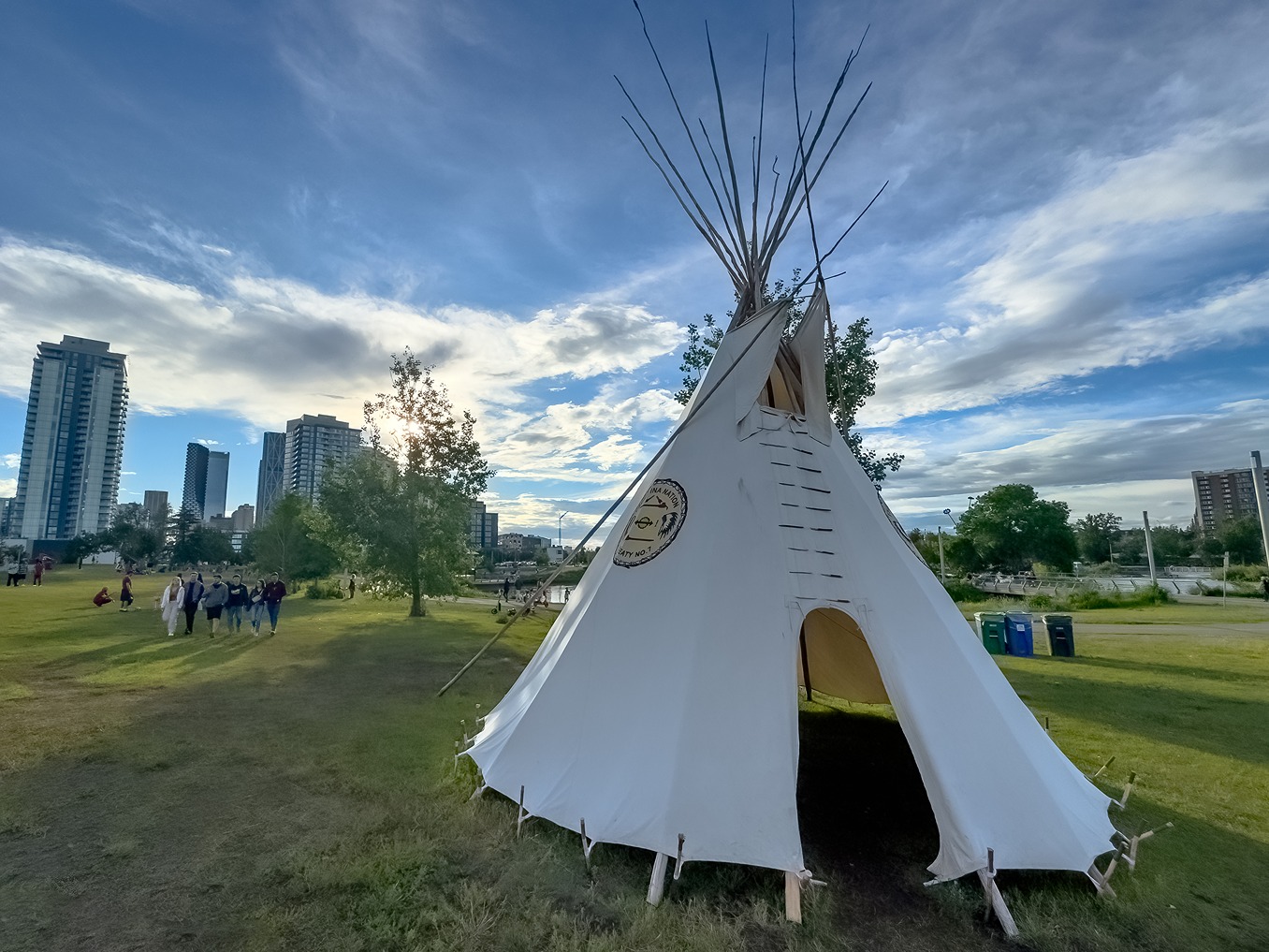 Image of Tsuut'ina Tipi with some of Calgary skyline in background | SmartStop