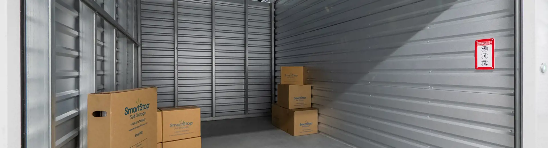 smartstop packing boxes inside of a storage unit
