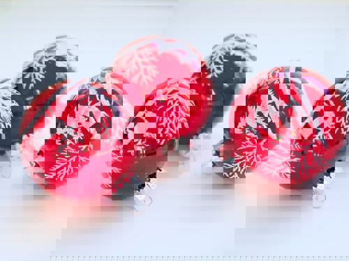 xmas tree balls with reindeer on them