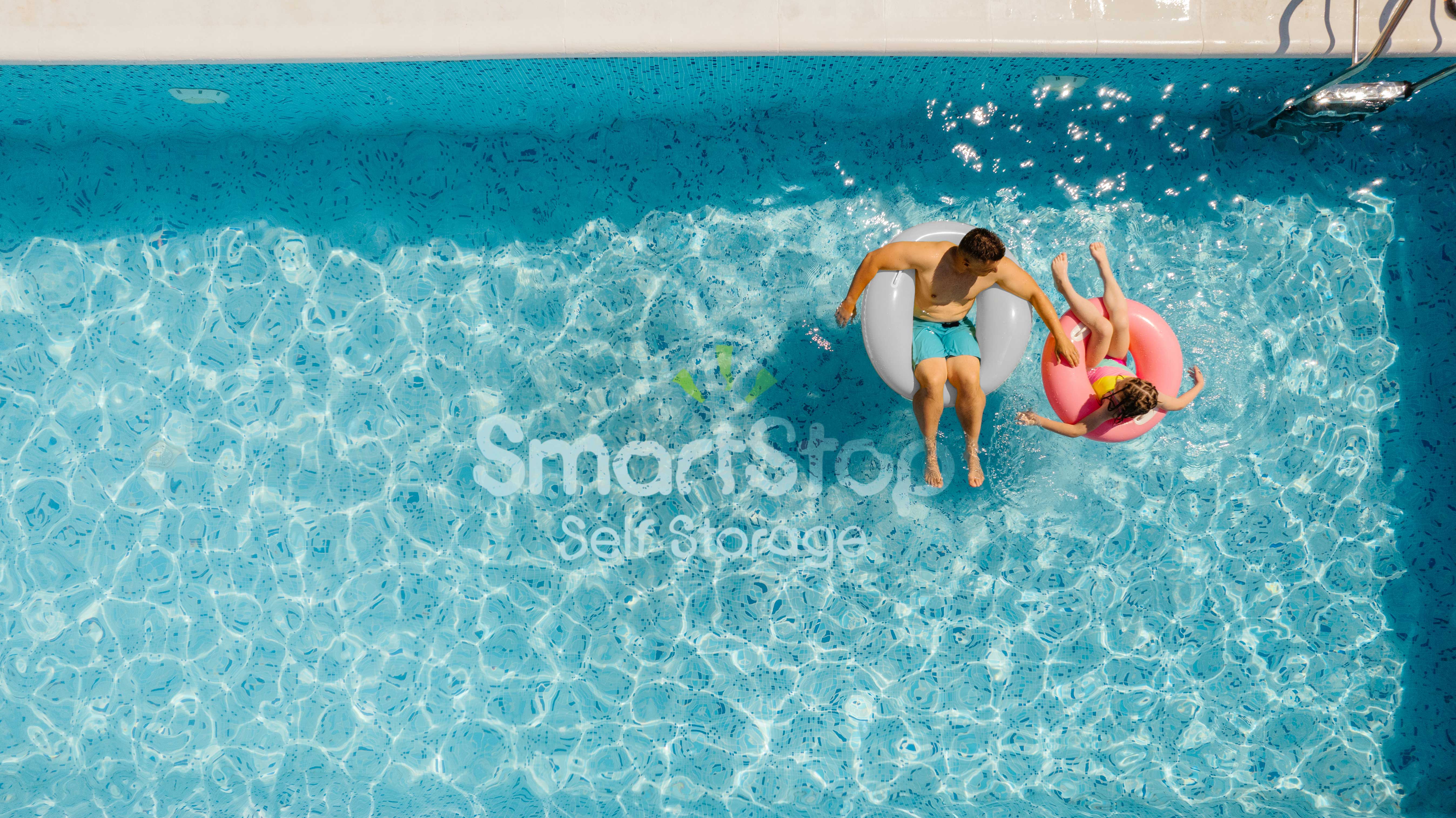  Day and child floating in their swimming pool | SmartStop