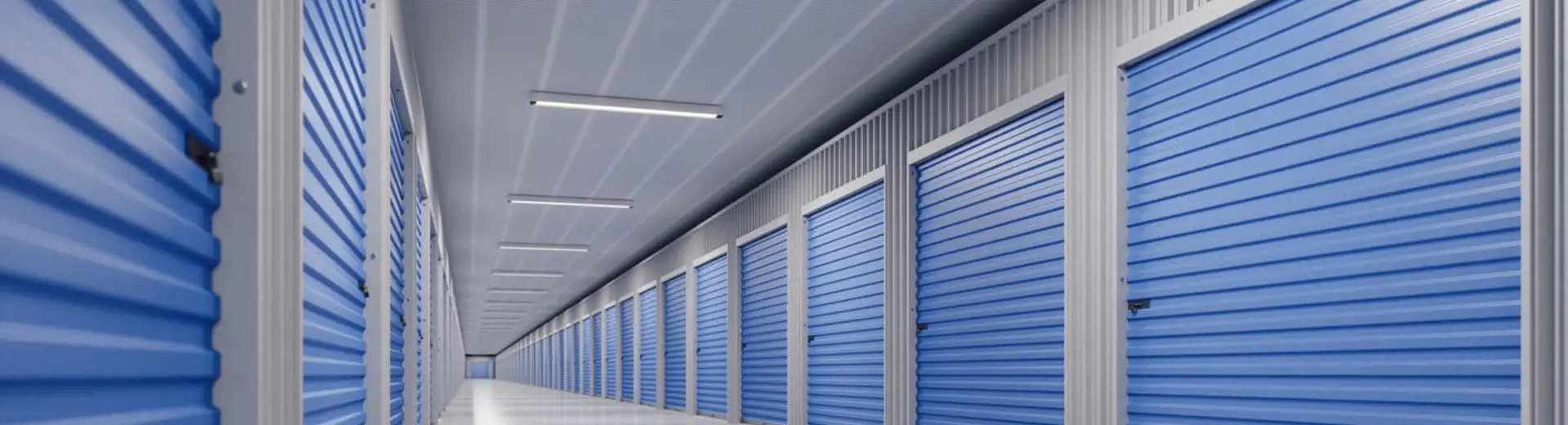 inside of self-storage facility hallway