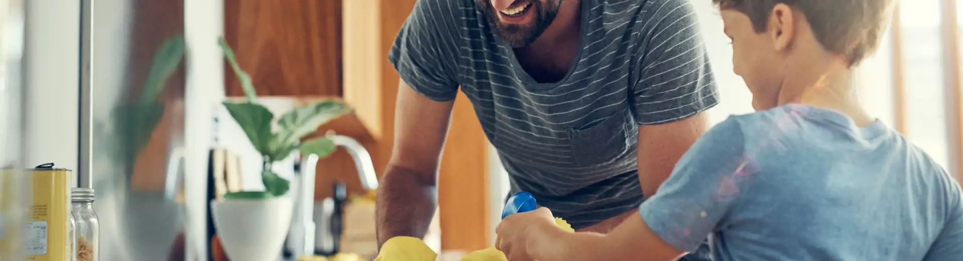Cleaning the kitchen