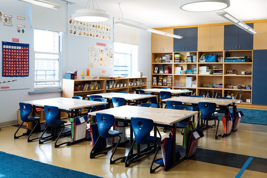 image of modern day elementary school classroom