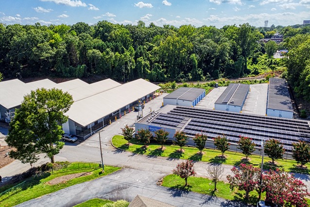 Storefront drone image at SmartStopSelfStorage-SpartanburgSC-899EMainSt