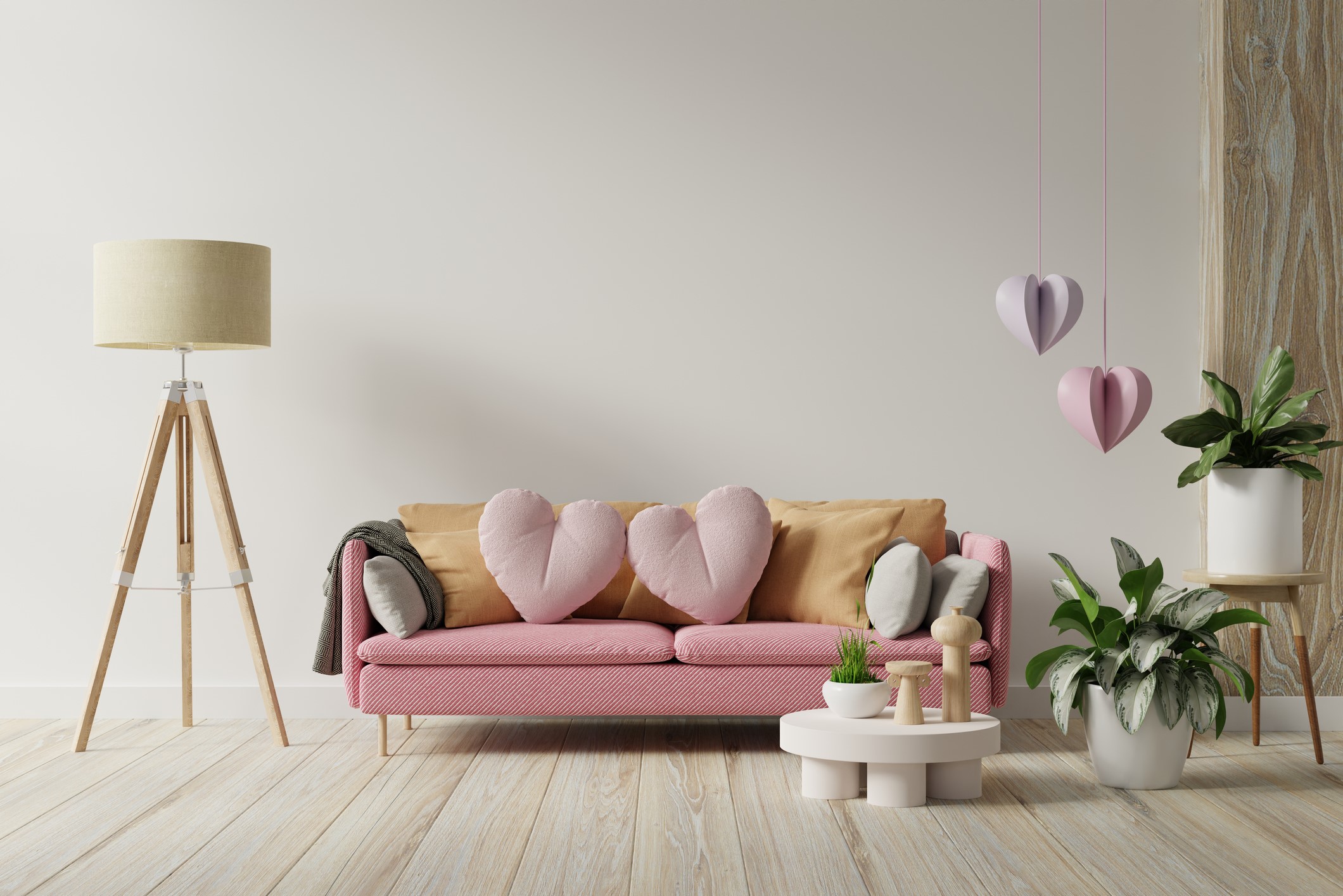 Image of room filled with Heart throw pillows and accessories to celebrate Valentine's Day | SmartStop