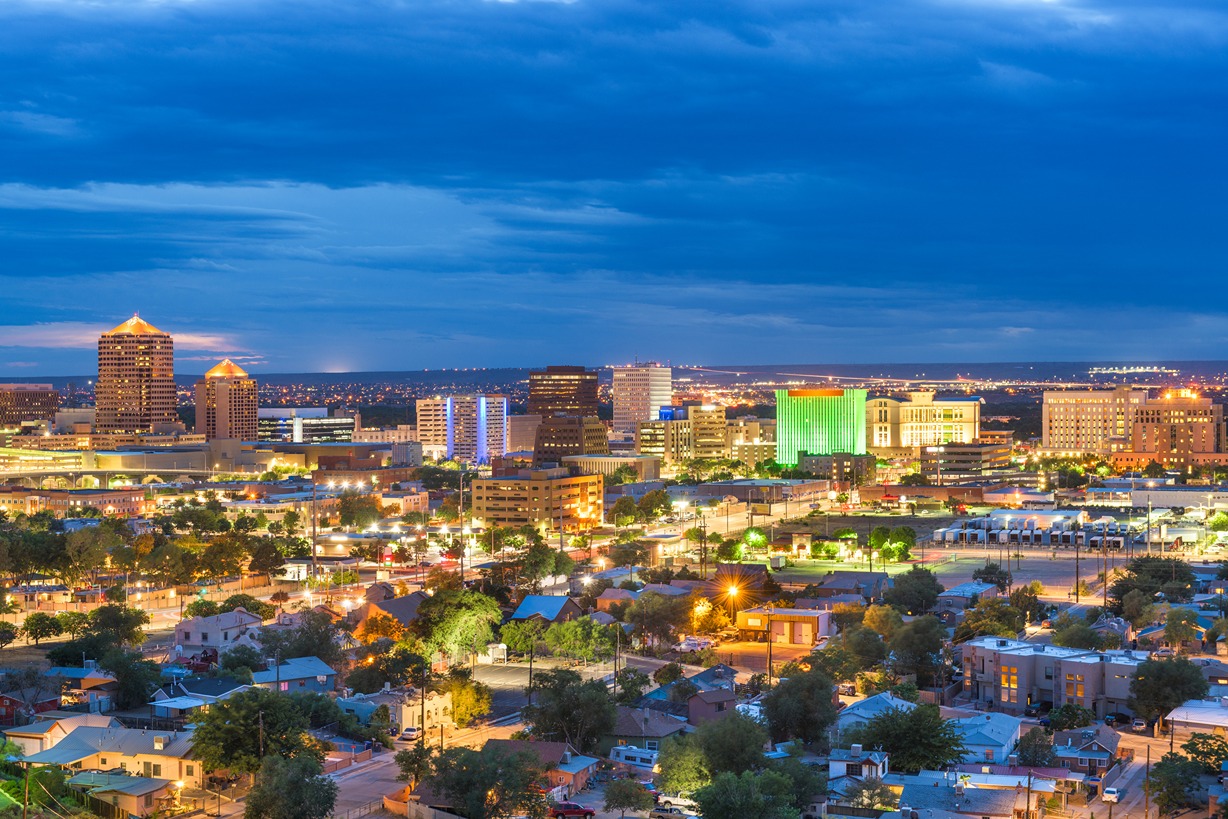 Image of Downtown Albuquerque with mountains in background | SmartStop