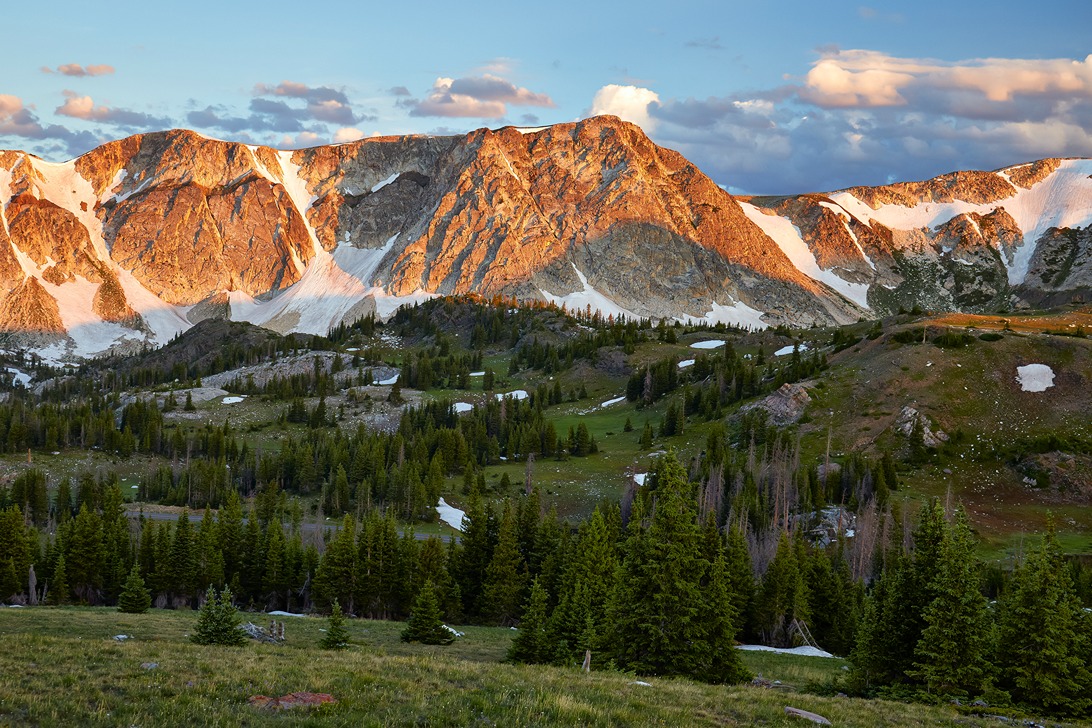view of the Snowy Range near Laramie, WY