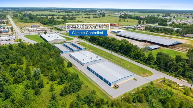 Store from drone at SmartStop Self Storage-Siloam SpringsAR-3760 US 412