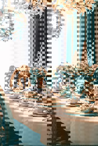 dining table set for holidays