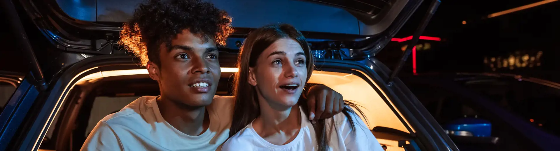 Couple Car Movie Night Date