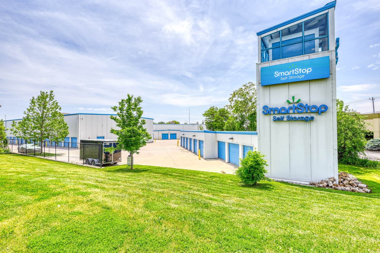 Front Sign at SmartStop self storage facility in Scarborough, Ontario on 515 Centennial Rd N